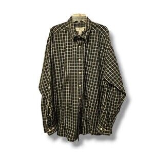 Fairway & Green The Club Shirt Mens XL Long Sleeve Plaid Shirt Black White